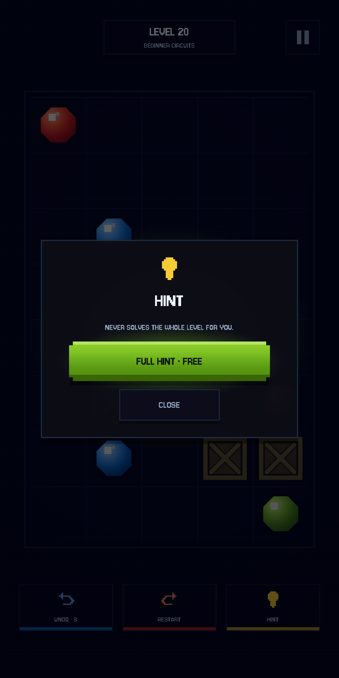 The hint never solves it for you
